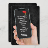 Textnachricht der Graduierungspartei Einladung (Vorne/Hinten)