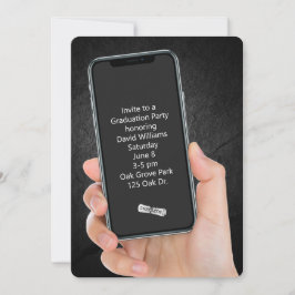 Textnachricht der Graduierungspartei Einladung