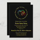 Textnachricht hinzufügen - Warnungen auf schwarz Einladung (Vorne/Hinten)