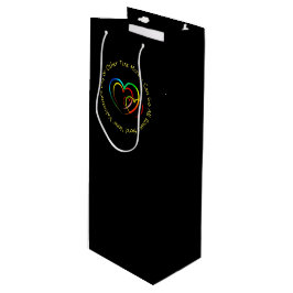 Textnachricht hinzufügen - Warnungen auf schwarz Geschenktüte Für Weinflaschen