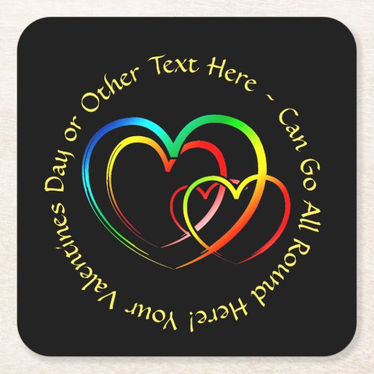 Textnachricht hinzufügen - Warnungen auf schwarz Rechteckiger Pappuntersetzer (Vorderseite)