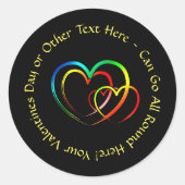 Textnachricht hinzufügen - Warnungen auf schwarz Runder Aufkleber (Vorderseite)