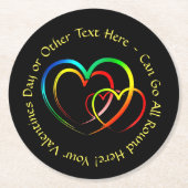 Textnachricht hinzufügen - Warnungen auf schwarz Runder Pappuntersetzer (Vorderseite)