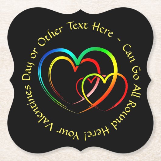 Textnachricht hinzufügen - Warnungen auf schwarz Untersetzer (Vorderseite)