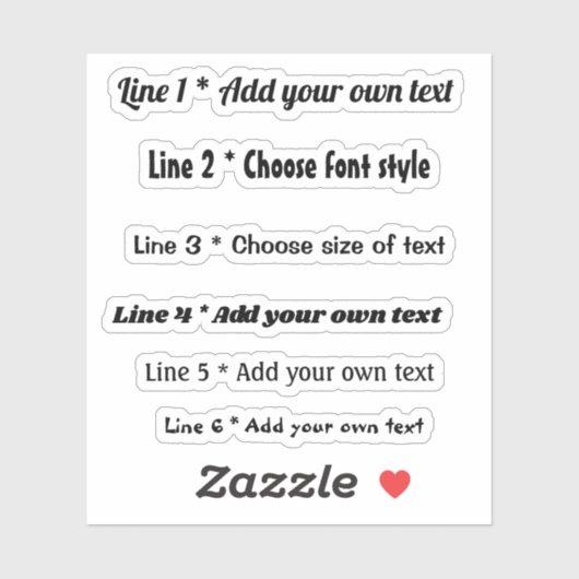 Textnachrichten Aufkleber (Blatt)