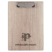 Textname-Monogramm für die Holzschau-Vorlage Klemmbrett (Vorderseite)