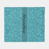 Textname Oma Großmutter Blau Aquamarin Fleecedecke (Vorderseite (Horizontal))