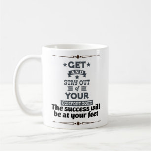 Textographische Kalligrafie motivierend Zitate 34. Kaffeetasse