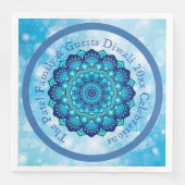 Textpassende Diwali Blue Round Paper ändern Serviette (Vorderseite)
