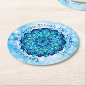 Textpassende Diwali Blue Round Paper Coast ändern Runder Pappuntersetzer (Angewinkelt)