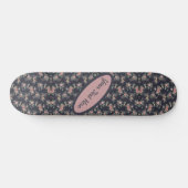 Textsatz mit beliebigem Namen Rosa Rose Skateboard (Horizontal)