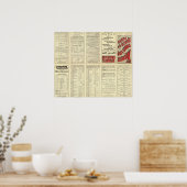 Textseite Atlantische Küstenlinie Poster (Küche)