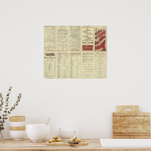 Textseite Atlantische Küstenlinie Poster (Küche)