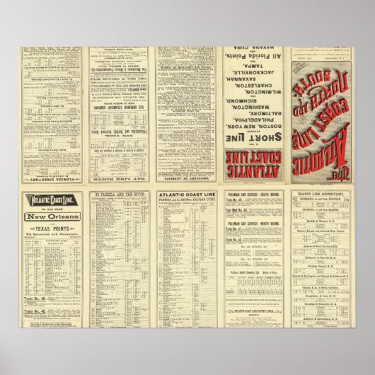 Textseite Atlantische Küstenlinie Poster (Vorne)