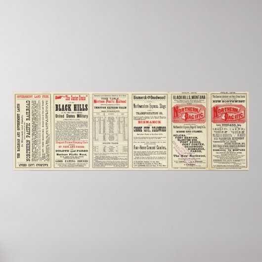 Textseite der Black Hills, Montana, Upper Missouri Poster (Vorne)