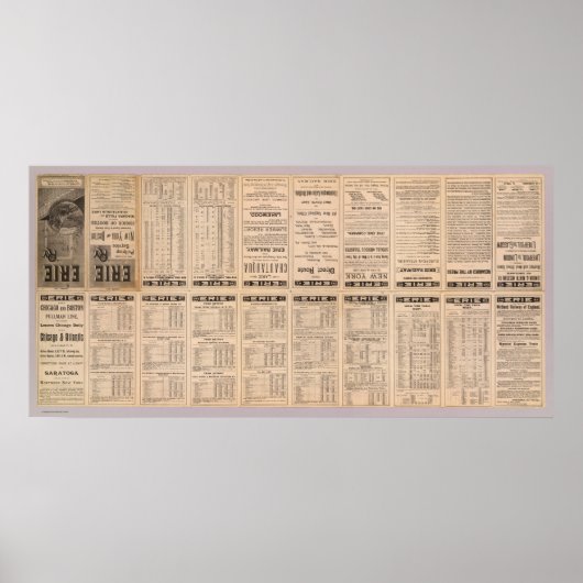 Textseite der Erie Railway Poster (Vorne)