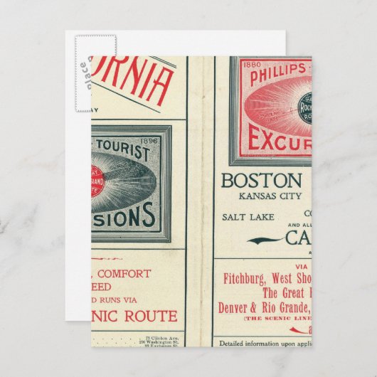 Textseite der Phillips Tourist Exkursionen Postkarte (Vorne/Hinten)