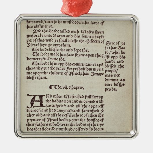 Textseite des alten Testaments Silbernes Ornament (Vorne)