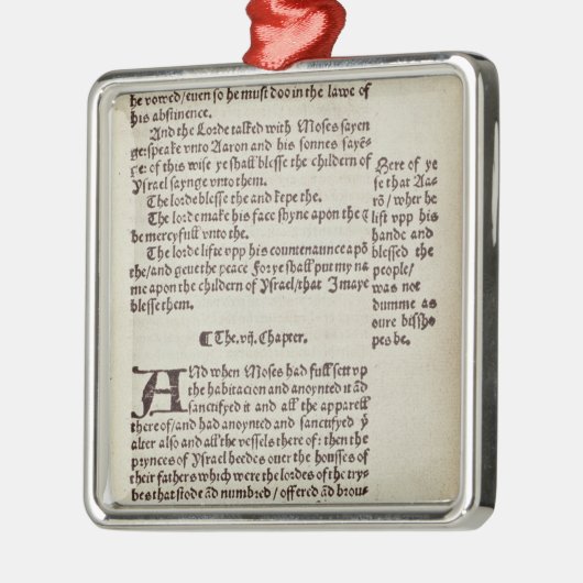Textseite des alten Testaments Silbernes Ornament (Links)