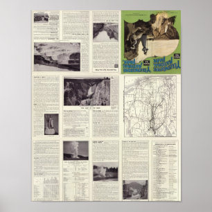 Textseite des Yellowstone-Nationalparks Poster