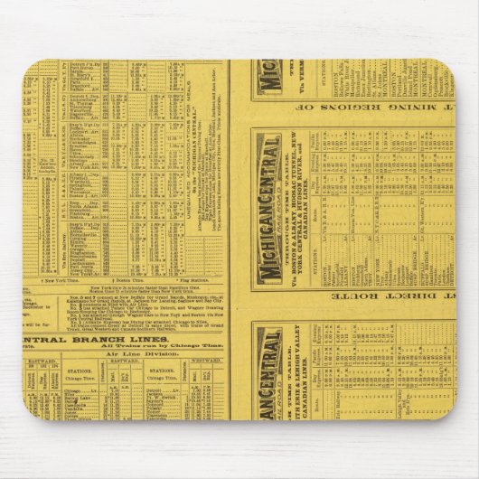 Textseite Michigan Zentralbahn Mousepad (Vorne)