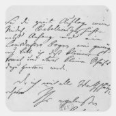 Textseite mit Unterschrift Quadratischer Aufkleber (Vorderseite)