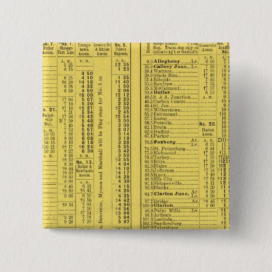 Textseite Pittsburgh und Western Railway Company Button (Vorderseite)