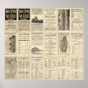 Textseite von Boston und Maine Railroad Poster