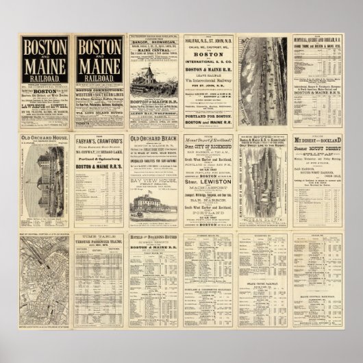 Textseite von Boston und Maine Railroad Poster (Vorne)