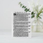 Textseite von "La Gazette" Postkarte (Stehend Vorderseite)