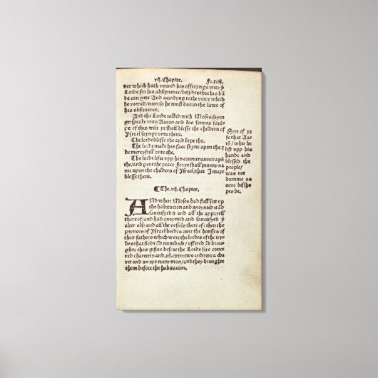 Textseite zum alten Testament Leinwanddruck (Vorderseite)