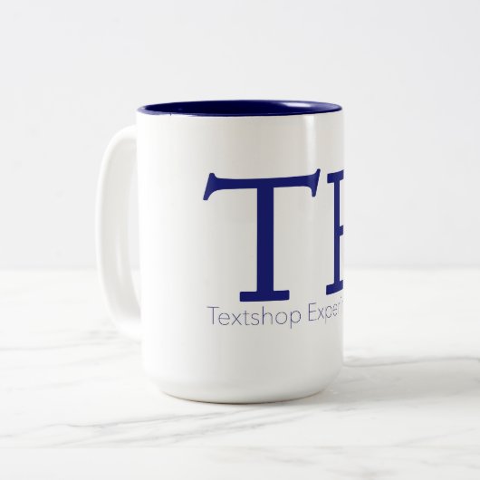 Textshop experimentiert Kaffee-Tasse Zweifarbige Tasse (Vorderseite Links)