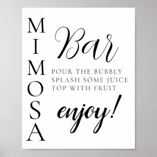 Textskript Minimale Mimosa-Bar-Beschilderung Poster