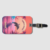 Texttürme und Caicos-Dolphin Gepäckanhänger (Vorderseite (Horizontal))