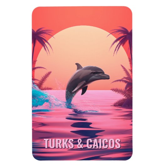 Texttürme und Caicos-Dolphin Magnet (Vertikal)