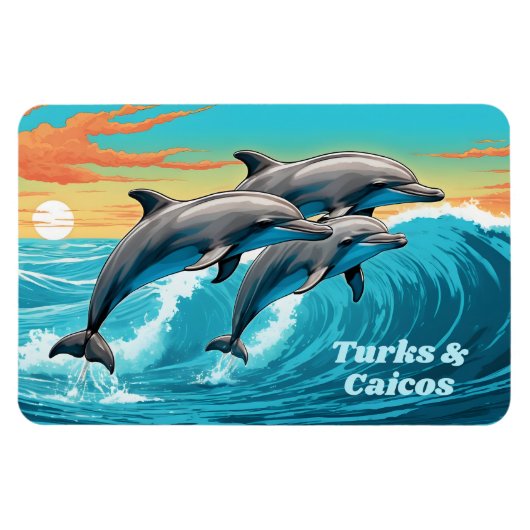 Texttürme und Caicos-Dolphin Magnet (Horizontal)
