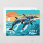 Texttürme und Caicos-Dolphin Postkarte (Vorne/Hinten)