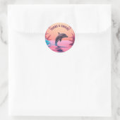 Texttürme und Caicos-Dolphin Runder Aufkleber (Tasche)