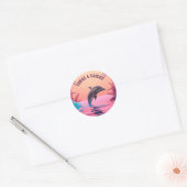 Texttürme und Caicos-Dolphin Runder Aufkleber (Umschlag)