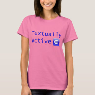 Textuell aktiv in Blue Letters T-Shirt