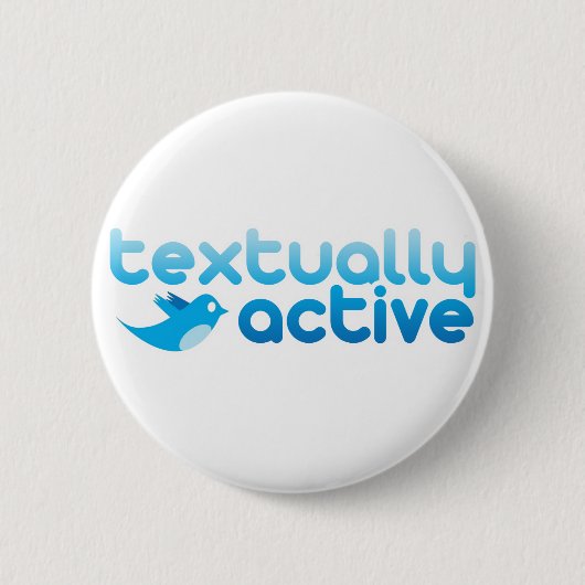 Textuell im Twitter aktiv Gesimst Trendy Button (Vorderseite)