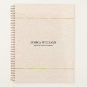 Textur aus beigem Leinen, einfaches Goldrahmen Planer (Vorderseite)