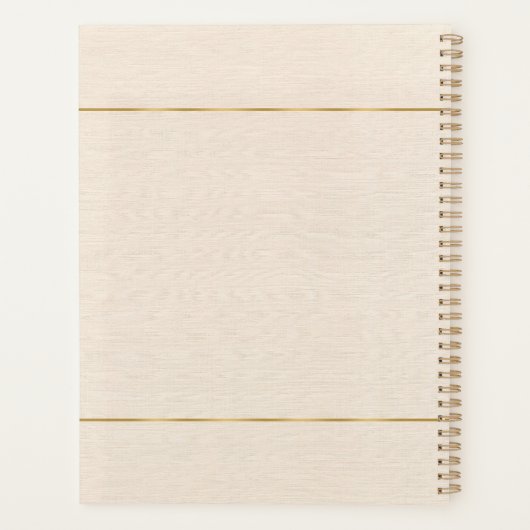 Textur aus beigem Leinen, einfaches Goldrahmen Planer (Rückseite)