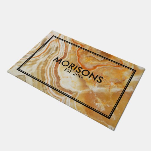 Textur aus beigem und braunem Marmor Fußmatte (Schrägansicht)