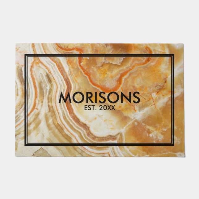 Textur aus beigem und braunem Marmor Fußmatte (Vorderseite)