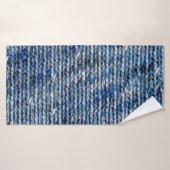 Textur aus blauem Strickwolle Badehandtuch (Badehandtuch)