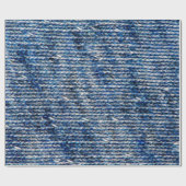 Textur aus blauem Strickwolle Geschenkpapier (Flach)