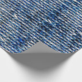 Textur aus blauem Strickwolle Geschenkpapier (Ecke)