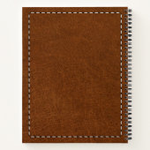 Textur aus braunem Leder und Sticken Notizblock (Rückseite)
