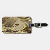 Textur aus geometrischem Stein,Monogramm-Rahmen Gepäckanhänger (Vorderseite horizontal)